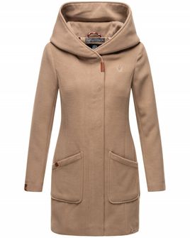 Marikoo MAIKOO Dámsky zimný kabát s kapucňou, taupe grey
