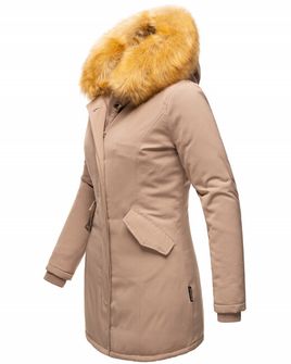 Marikoo Karmaa dámska zimná bunda s kapucňou, taupe
