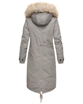 Navahoo KIN-JOO dámska zimná bunda s kapucňou a kožušinou, sivá