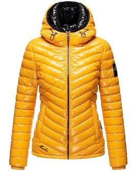Marikoo LENNJAA dámska zimná bunda s dvoma kapucňami, žlto čierna