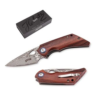 Herbertz Selektion jednoručný vreckový nôž 6,5cm, damašek, železné drevo Ironwood