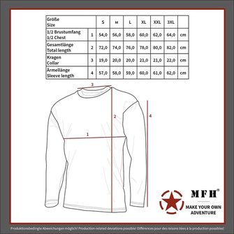 MFH Americké tričko s dlhými rukávmi, OD green, 170 g/m²