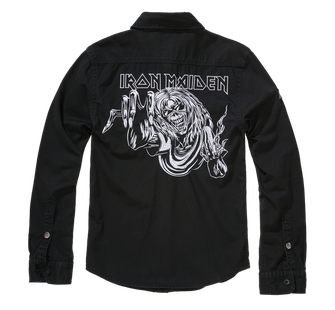 Brandit Iron Maiden Vintage košeľa s dlhými rukávmi Eddy, čierna