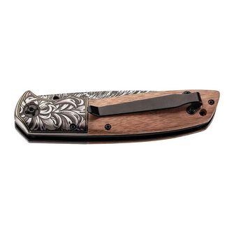 Herbertz jednoručný vreckový nôž 10cm, orechové drevo, reliéfny ozdobný motív