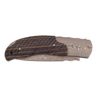Herbertz vreckový nôž 7,5 cm, damašek, drevo Pakka