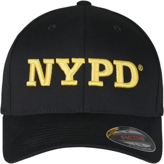 Brandit NYPD 3D Logo Flexfit šiltovka, čierna
