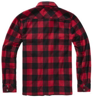 Brandit Jeff Fleece košeľa s dlhými rukávmi, červená/čierna