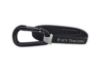 K9 Thorn vodítko protišmykové s karabínou petzl, čierne, XL