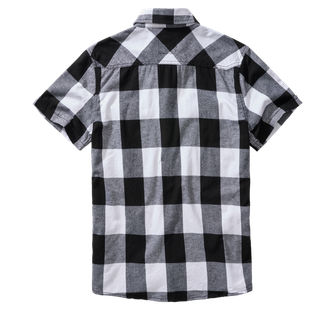 Brandit Check košeľa s krátkymi rukávmi, biela/čierna