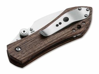 Böker Plus ANSO 67 PRO robustný vreckový nôž 8,7 cm, drevo Zebrawood, puzdro nylon