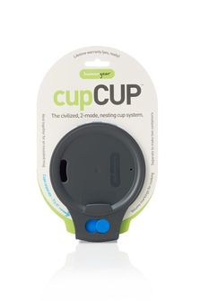 humangear CupCUP Turistický pohár 2v1 s integrovaným extra pohárom a vekom uhľovo-modrá