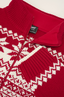 Brandit sveter Norwegian so zapínaním na zips, červená