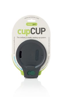 humangear CupCUP Turistický pohár 2v1 s integrovaným extra pohárom a vekom uhoľno-zelená