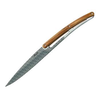 Deejo sada 6 nožov lesklá čepeľ olivové drevo design Geometry
