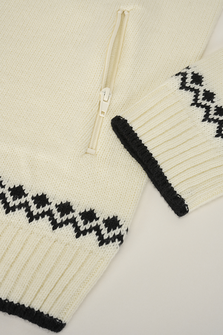Brandit sveter Norwegian so zapínaním na zips, biela