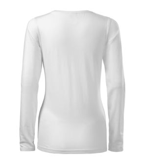 Malfini Slim dámske tričko s dlhým rukávom, biele