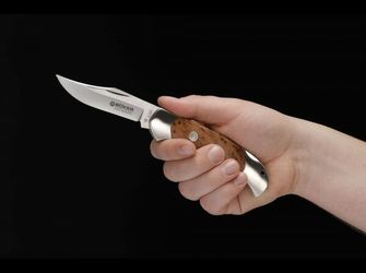 Böker Manufaktur Solingen Optima Thuja vreckový nôž 9 cm, drevo Thuja