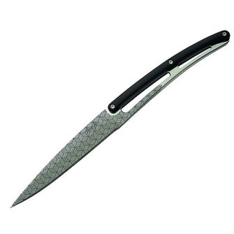Deejo sada 6 nožov lesklá čepeľ zubaté ostrie rukoväť čierny ABS design Geometry