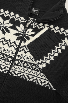 Brandit sveter Norwegian so zapínaním na zips, čierna