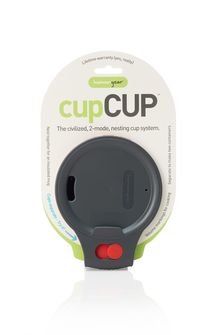 humangear CupCUP Turistický pohár 2v1 s integrovaným extra pohárom a vekom uhoľovo-červená