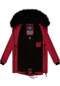 Navahoo LULUNA PRINCESS dámska zimná bunda s kapucňou, blood red