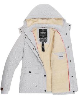 Marikoo KEIKOO dámska zimná bunda s kapucňou, biela bodková