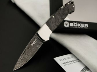 Böker Manufaktur Solingen Damast Annual 2017 vreckový nôž 6,35 cm, damašek