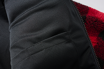 Brandit flísová bunda s kapucňou Teddyfleece Worker, červená/čierna