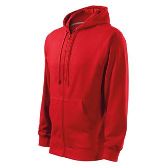 Malfini Trendy zipper pánska mikina, červená, 300g/m2