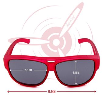 ActiveSol El Aviador Fitover-Detské polarizačné slnečné okuliare, červené