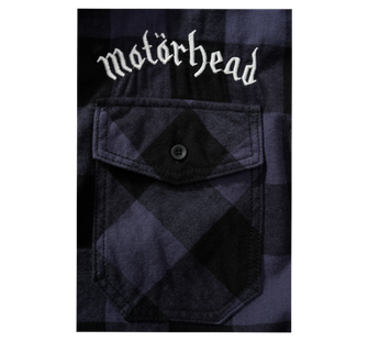 Brandit Motörhead Check košeľa s dlhými rukávmi, čierna-sivá