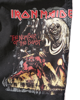 Brandit Iron Maiden Savage kraťasy The Number of The Beast black edition, čierna