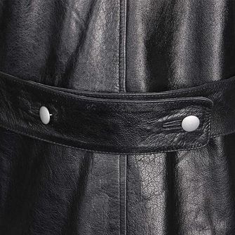 Mil-Tec Čierny kožený kabát