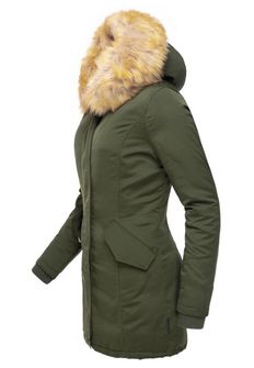 Marikoo Karmaa dámska zimná bunda s kapucňou, olivová