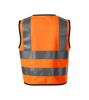 Rimeck HV Bright detská reflexno bezpečnostná vesta, fluorescenčná oranžová