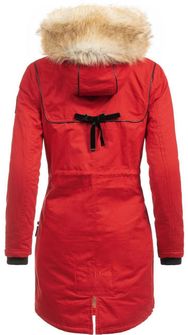 Navahoo Bombii dámska zimná bunda s kožušinou, červená