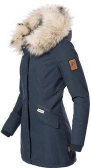 Navahoo Cristal dámska zimná bunda s kapucňou a kožušinou, navy