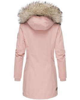 Navahoo Cristal dámska zimná bunda s kapucňou a kožušinou, ružová