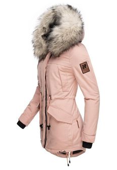 Navahoo LadyLike dámska zimná bunda s kapucňou a kožušinou, rose