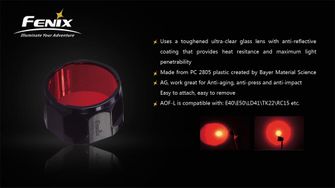 filter pre baterky Fenix AOF-L červený detaily produktu 