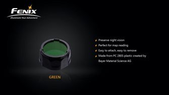 filter pre baterky Fenix AOF-S+ zelený detaily produktu 