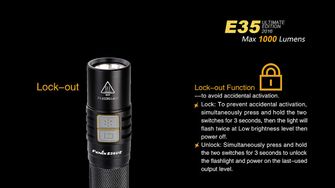 LED baterka Fenix E35 Ultimate Edition 1000 lumen kovové telo