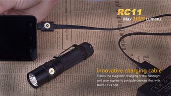 LED baterka Fenix RC11 1000lumen nabíjací kábel  