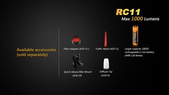 LED baterka Fenix RC11 1000lumen príslušenstvo 