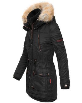 Marikoo Grinsekatze dámska zimná bunda s kapucňou, čierna