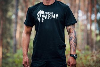 DRAGOWA krátke tričko spartan army, čierna 160g/m2