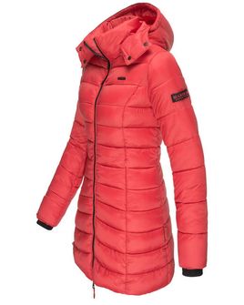 Marikoo ABENDSTERNCHEN Dámsky prešívaný kabát s kapucňou, červená
