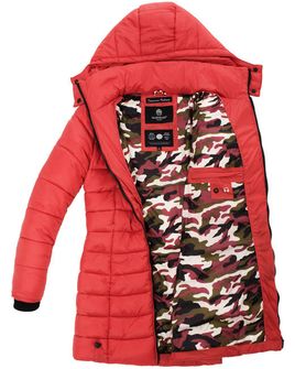 Marikoo ABENDSTERNCHEN Dámsky prešívaný kabát s kapucňou, červená
