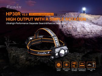 Nabíjateľná LED čelovka Fenix HP30R V2.0 - šedá