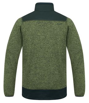 Husky Pánsky fleecový sveter na zips Alan M zelená/čiernozelená